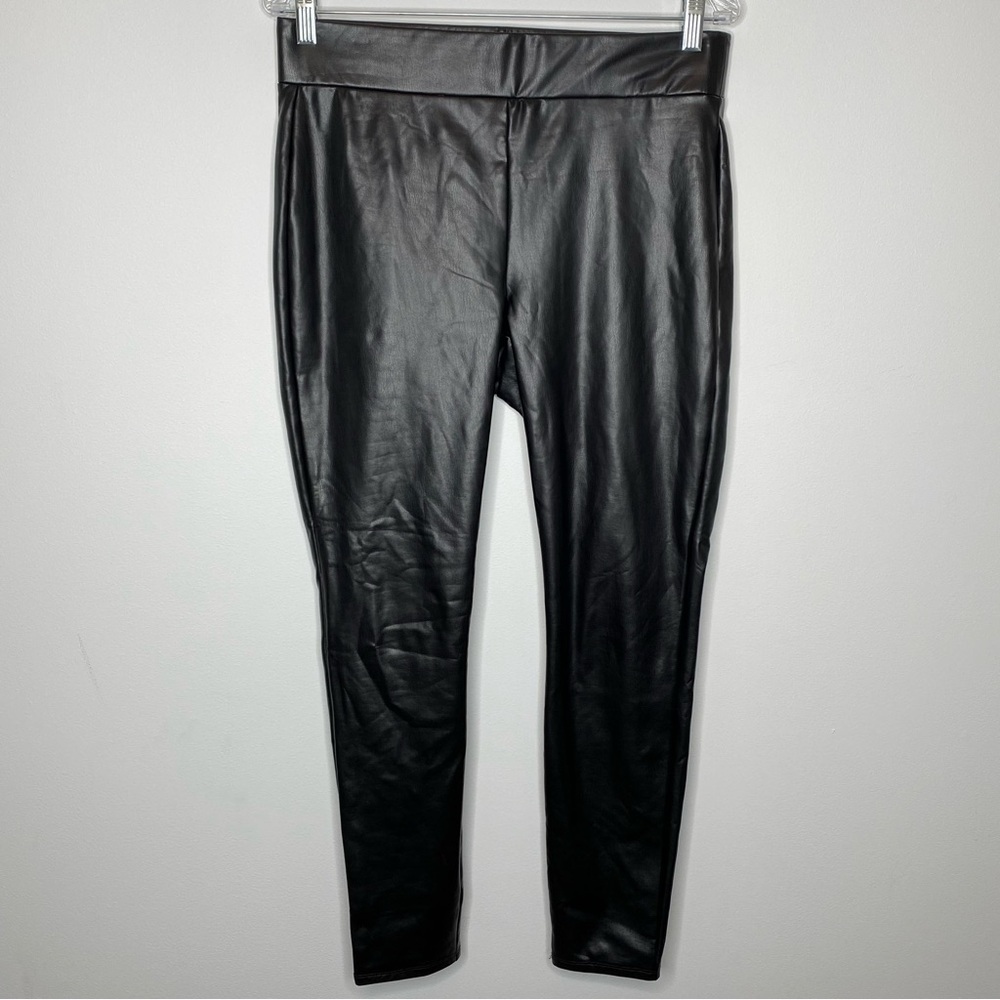 Loft Black Faux Leather Fleece Lined Leggings